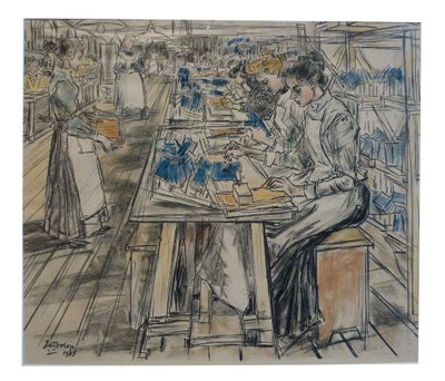 Candle Factory (1 of 12 lithographs by Toorop) by Jan Toorop